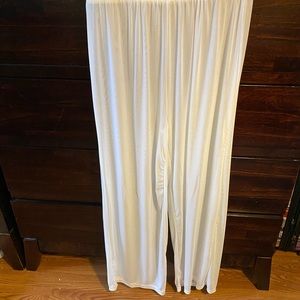 White sheet bathing suit cover up pants.  Sz 10/12.
